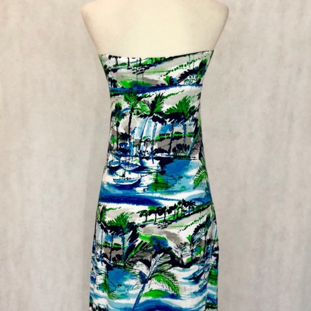 Tommy Bahama Strapless Tropical Print Maxi Dress - Picture 8 of 8